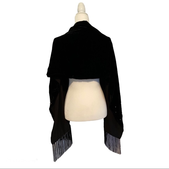 INC Embellished Velvet Wrap With Fringe - Picture 3 of 5